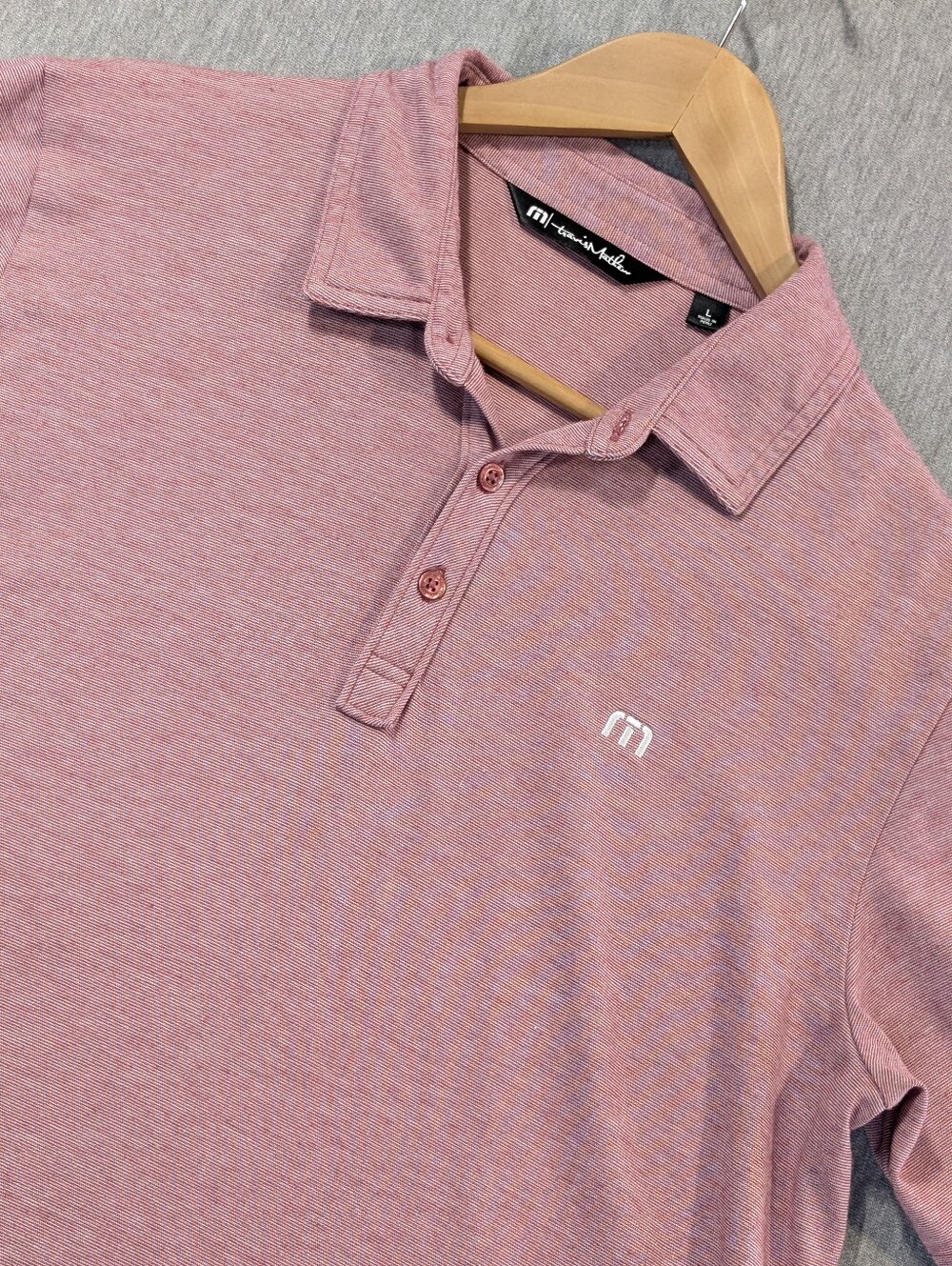 Travis Mathew Golf Polo Shirt Men's Large Heathered Red